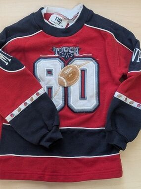Vintage KHQ Sportswear Red & Black '80 Touchdown' Football Sweatshirt